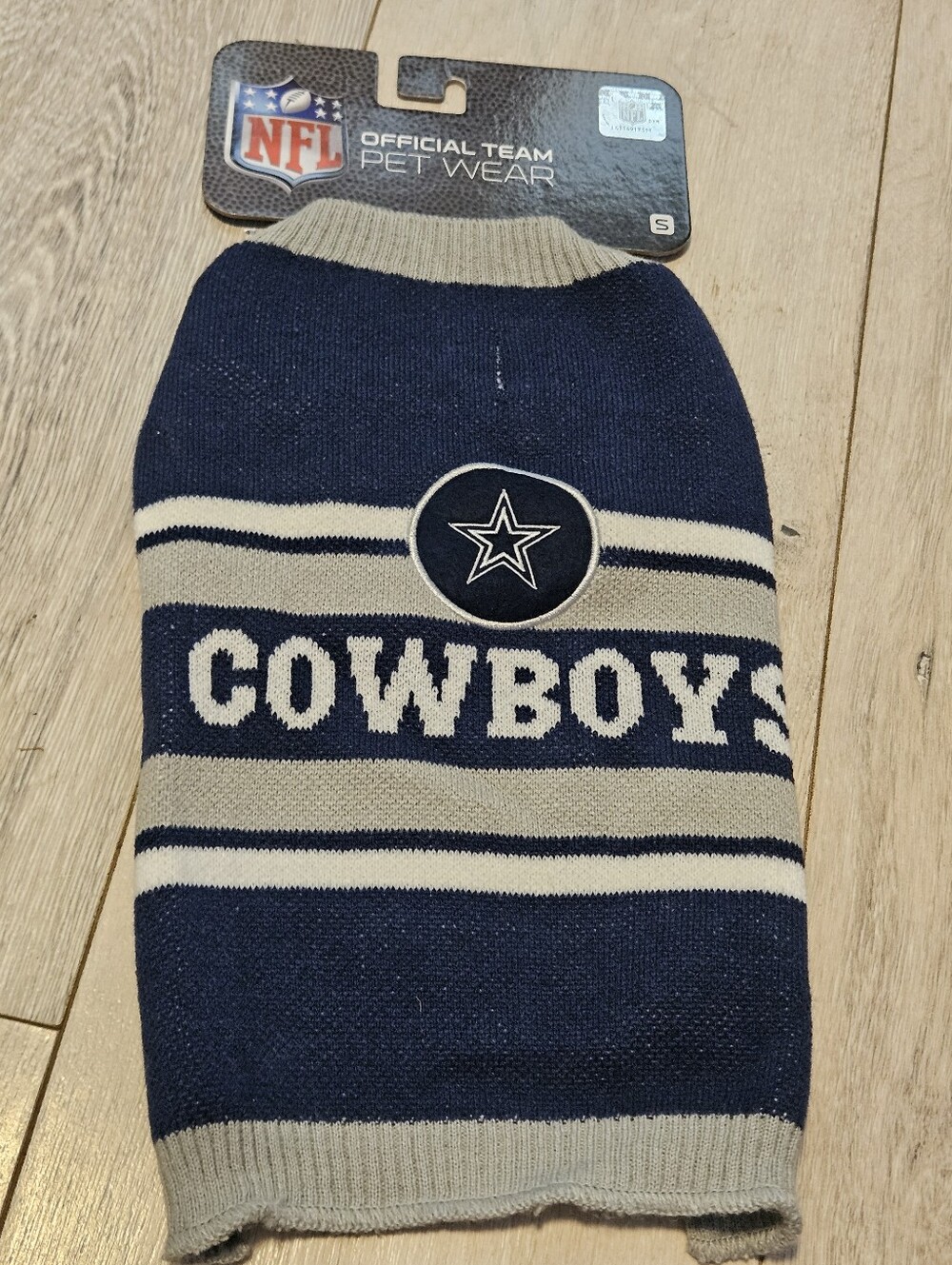 NFL Dallas Cowboys Pet Sweater Dog Clothes Knit Navy Blue Grey Small New NWT